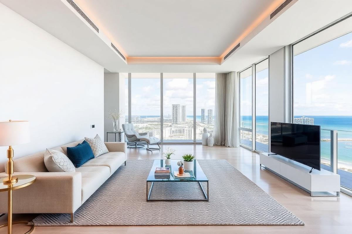 Arquitetura residencial de Miami ao entardecer, ilustrando a assessoria imobiliária disponível em português