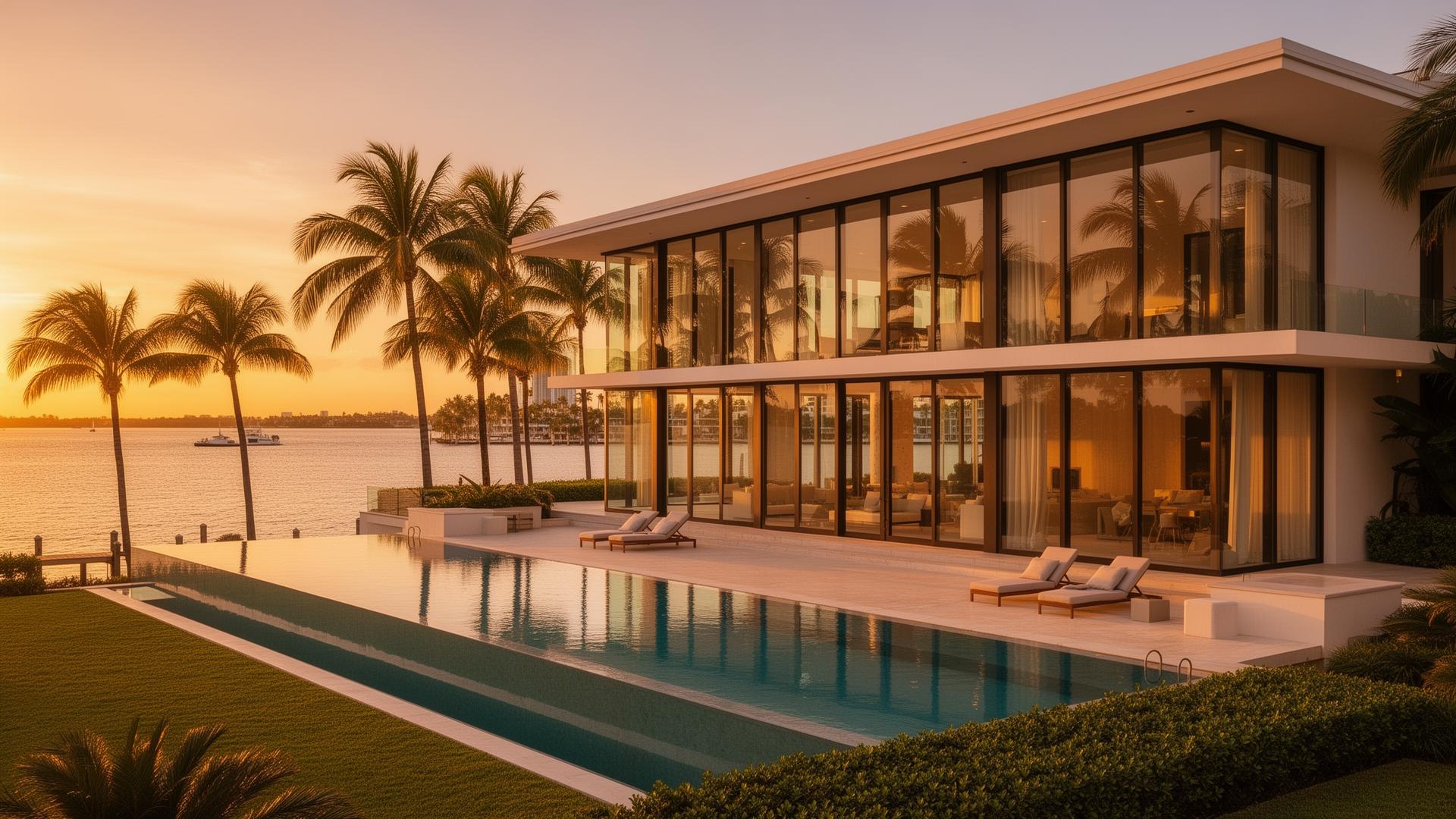 Miami skyline of new luxury towers under development