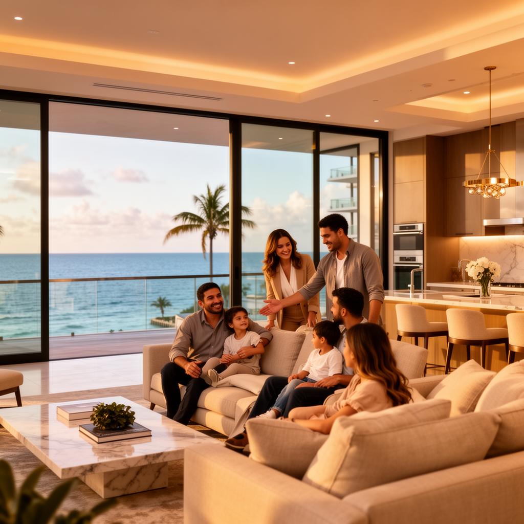 Miami residence interior, illustrating property representation conducted in Spanish