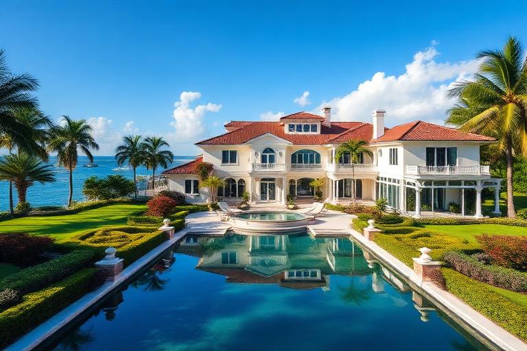 Calle residencial arbolada dentro de una comunidad privada de Miami