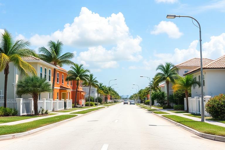 Edificios residenciales y entorno urbano en Miami