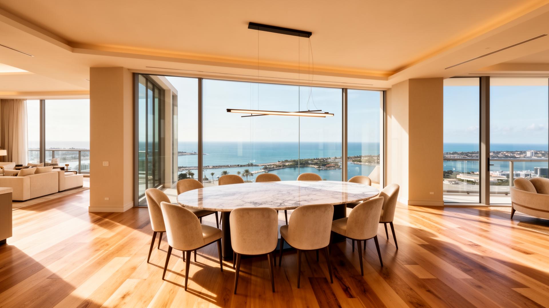 Representación de interiores residenciales de lujo en Miami
