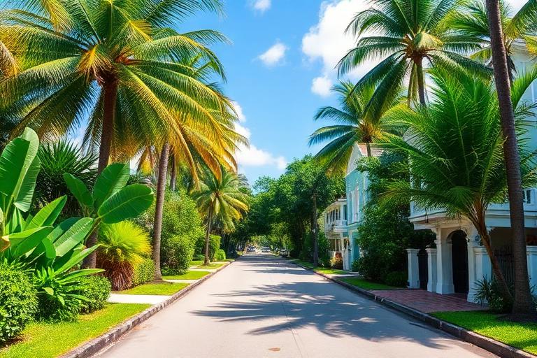 Entorno residencial junto al agua en el sur de Florida