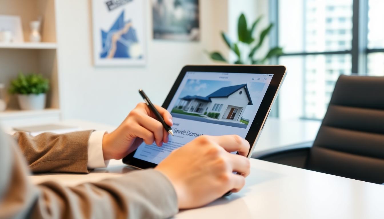 Documents being reviewed during a remote real estate closing