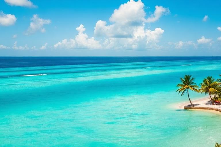 Vista do oceano a partir de uma residência em Miami